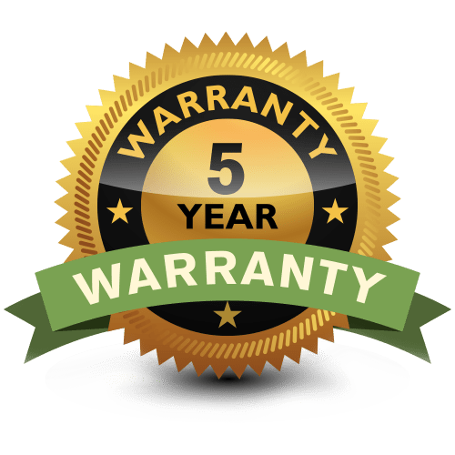 Badge for a 5 year warranty
